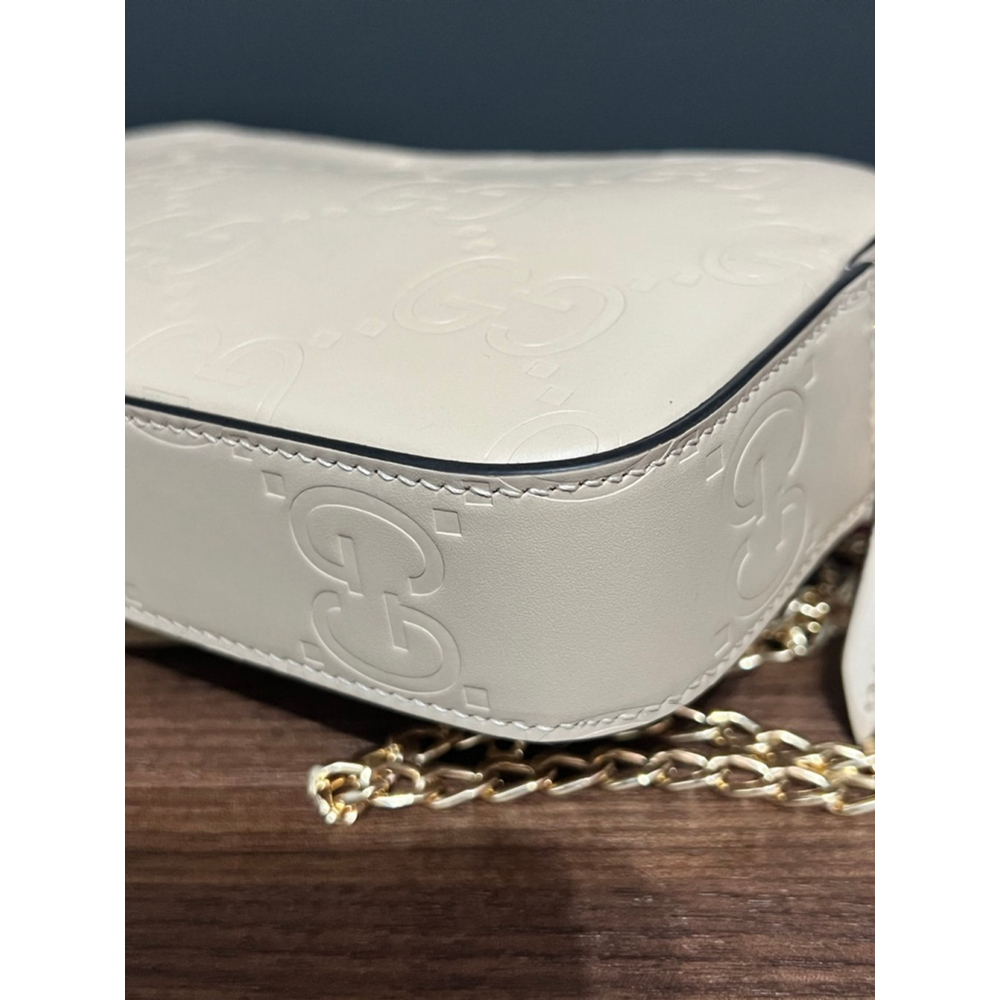 Gucci Jumbo GG Embossed Super Mini Shoulder Bag w/ Unbranded Strap - Picture 8 of 16